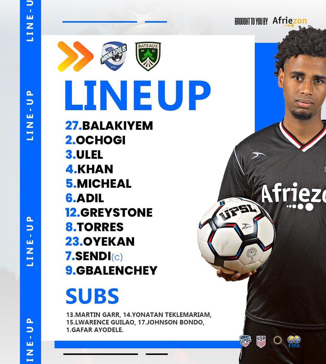 🔵 𝗧𝗘𝗔𝗠𝙉𝙀𝙒𝙎 ⚪️ 🧤 Balakiyem between the sticks 🛡 Sendi captains 🪄 Oyekan leads the line Let's make it count, Lion Kings 👊