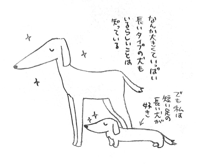 長い犬と短くて長い犬 