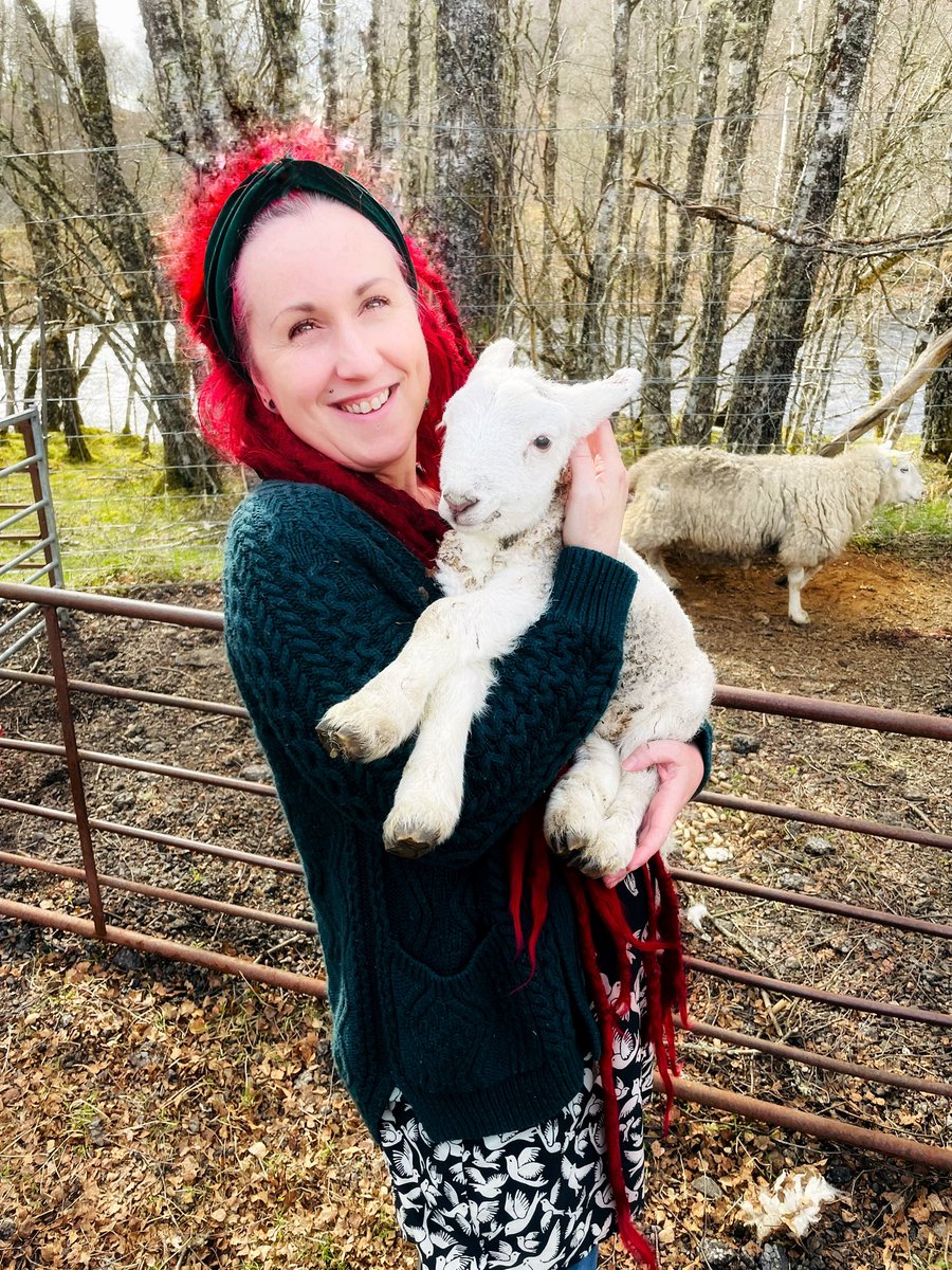 Highland life fully peaking holding a newborn lamb 😍 🐑 #lambing #highlandlife