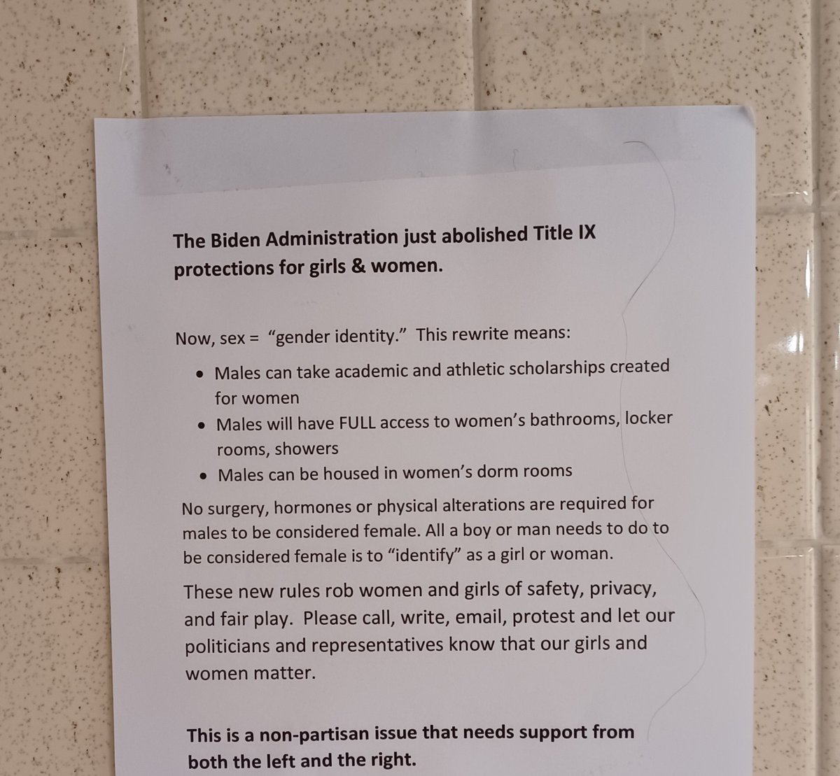 No time to be fancy. In a pinch, this will do for now. Putting these up at the university & area today. Encourage everyone to do the same. #RestoreTitleIX