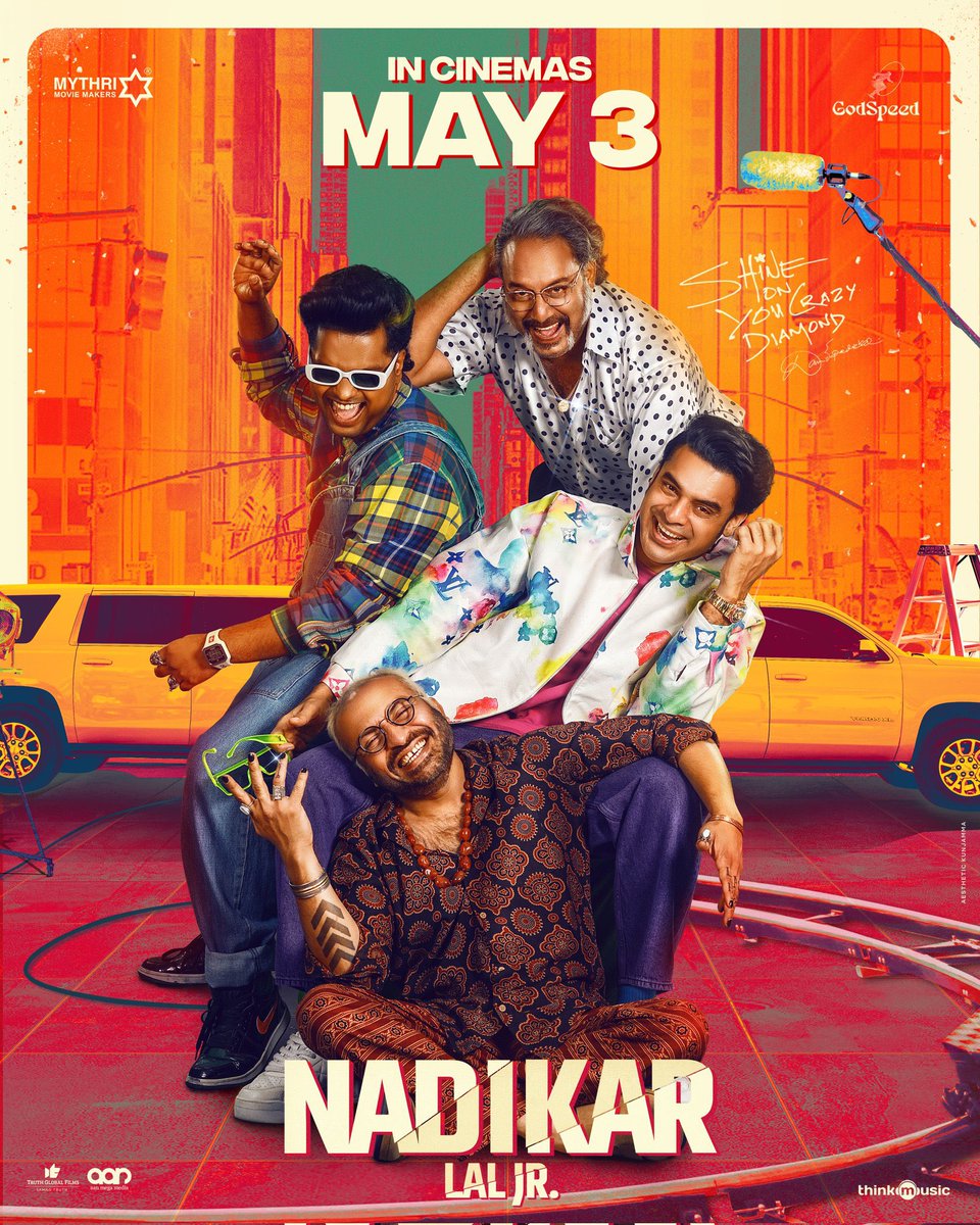 #Nadikar in cinemas on 3rd May in Telugu and Malayalam 

#ShineOnYouCrazyDiamond 
#TovinoThomas #LalJr #JeanLal #BaluVarghese #SoubinShahir #Bhavana #SureshKrishna #McCouper