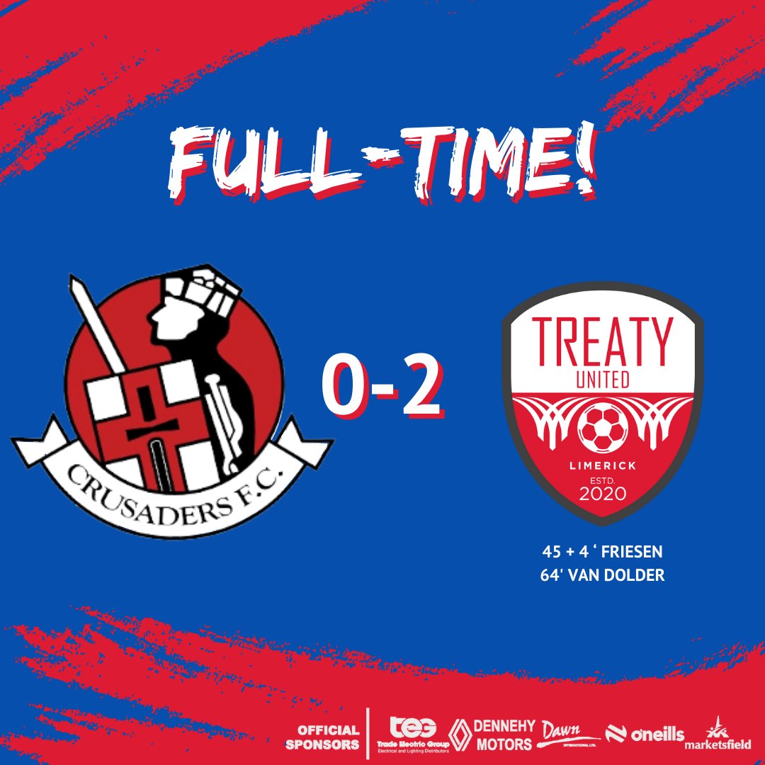 𝙁𝙪𝙡𝙡-𝙏𝙞𝙢𝙚! A win in the North means Treaty United women remain unbeaten 💪🏻 Thank you to the travelling support! Crusaders Strikers 0-2 Treaty United Avenir Sports All Island Cup 🏆