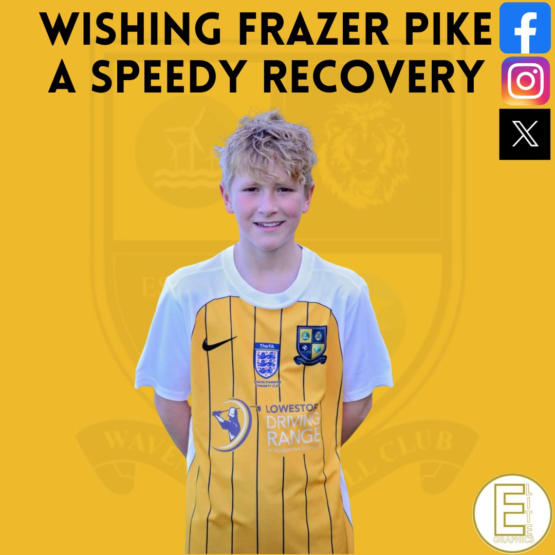 Everyone associated with Waveney Football Club wishes Thundercat’s midfielder, Frazer Pike, a speedy recovery after breaking his leg in today’s match. We wish you all the best with your recovery!💛🖤