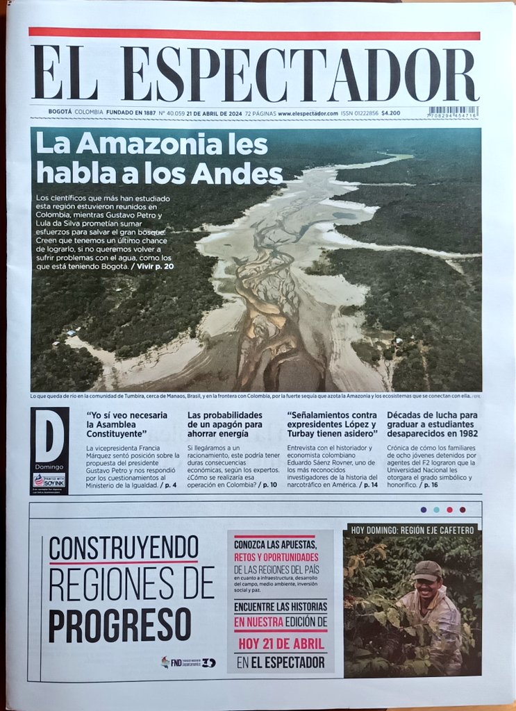 Sergio Silva Numa (@sergiosilva03) on Twitter photo Carlos Nobre y Marielos Peña-Claro lideran el <a href="/theamazonwewant/">Science Panel for the Amazon</a> y saben muy bien lo que está pasando en la Amazonía.
Dicen que es muy grave, pero ambos creen que tenemos un último chance.
Conversé con ellxs y son la portada del domingo de <a href="/elespectador/">El Espectador</a>
elespectador.com/ambiente/amazo… Carlos Nobre y Marielos Peña-Claro lideran el <a href="/theamazonwewant/">Science Panel for the Amazon</a> y saben muy bien lo que está pasando en la Amazonía.
Dicen que es muy grave, pero ambos creen que tenemos un último chance.
Conversé con ellxs y son la portada del domingo de <a href="/elespectador/">El Espectador</a>
elespectador.com/ambiente/amazo…