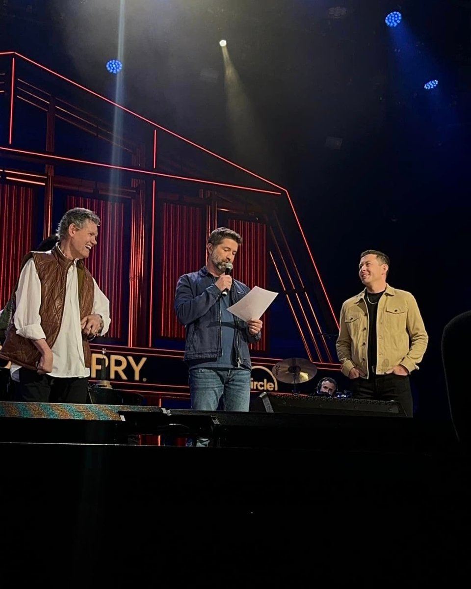 Three generations of the greatest baritone singers in county music! Last night, Randy Travis joined @JoshTurnerMusic in welcoming @ScottyMcCreery as the newest member of the @Opry! Congratulations Scotty, and welcome to the family! #CountryMusic #GrandOleOpry 📸: Grand Ole Opry