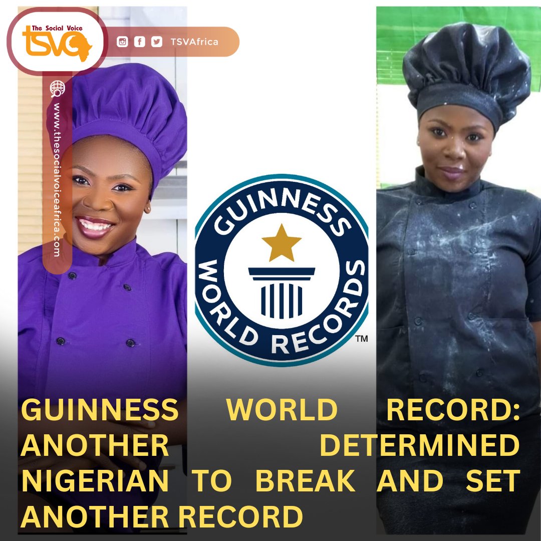 TheSocialVoice_'s tweet photo. A STUDENT OF THE UNIVERSITY OF PORT HARCOURT TO ATTEMPT GUINNESS WORLD RECORD FOR LONGEST BAKING MARATHON BY AN INDIVIDUAL
READ HERE
https://t.co/WVzdhXmAEN
Credit: @TSVAfrica
#TheSocialVoiceAfrica
#TheSocialVoice
#GWR
#BakeToBreak https://t.co/1N2xiOyly3