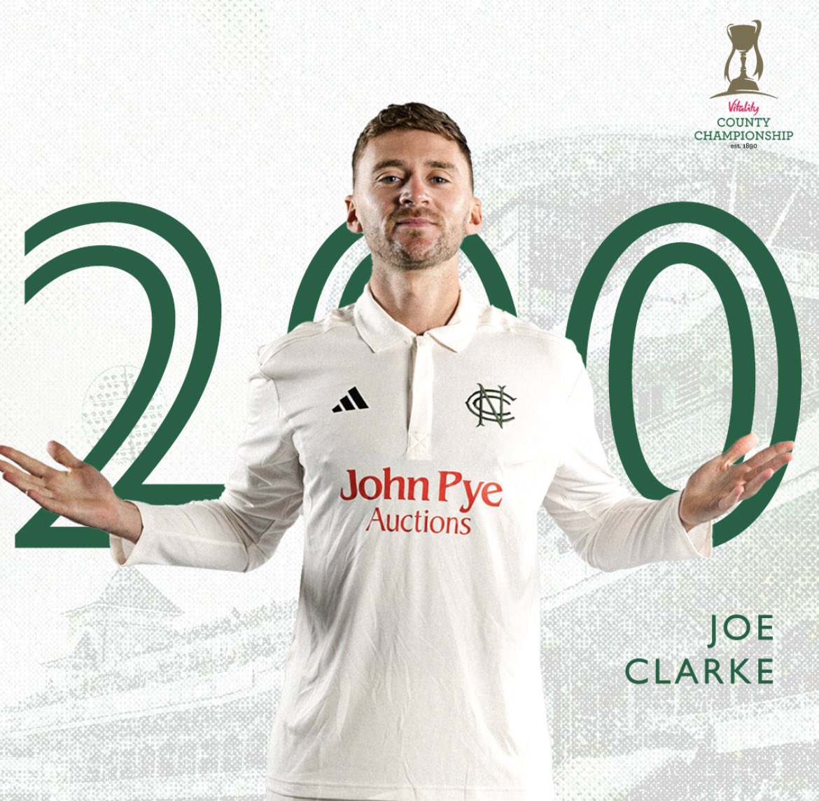 A magnificent double century from one class act 💯⭐️💯 @joeclarke10 continues his supreme run of form 🔥💪👏 @TrentBridge @CountyChamp