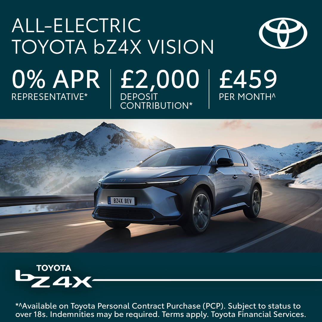 Home charging made easy. Get a free Toyota HomeCharge* with your All-Electric Toyota bZ4X. Learn more at ow.ly/QZBW50RkF6w *T&Cs apply. See Toyota.co.uk for details. #Toyota #bZ4X #EV