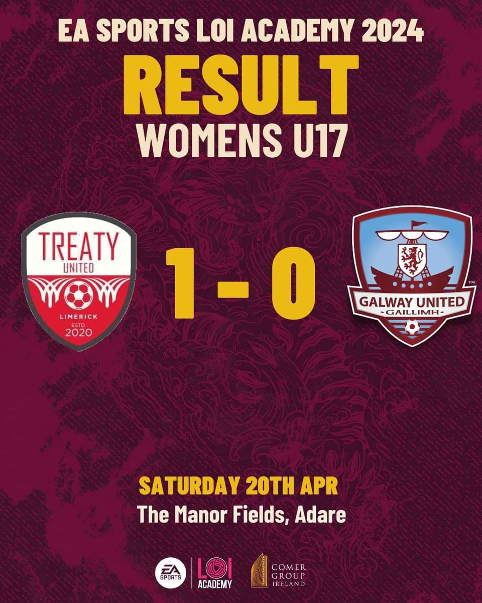 Women's Academy Results

Our WU17 were unlucky to not come away with something against Treaty United and our WU19s had a great win against table toppers Athlone Town!

#ItsATribalThing