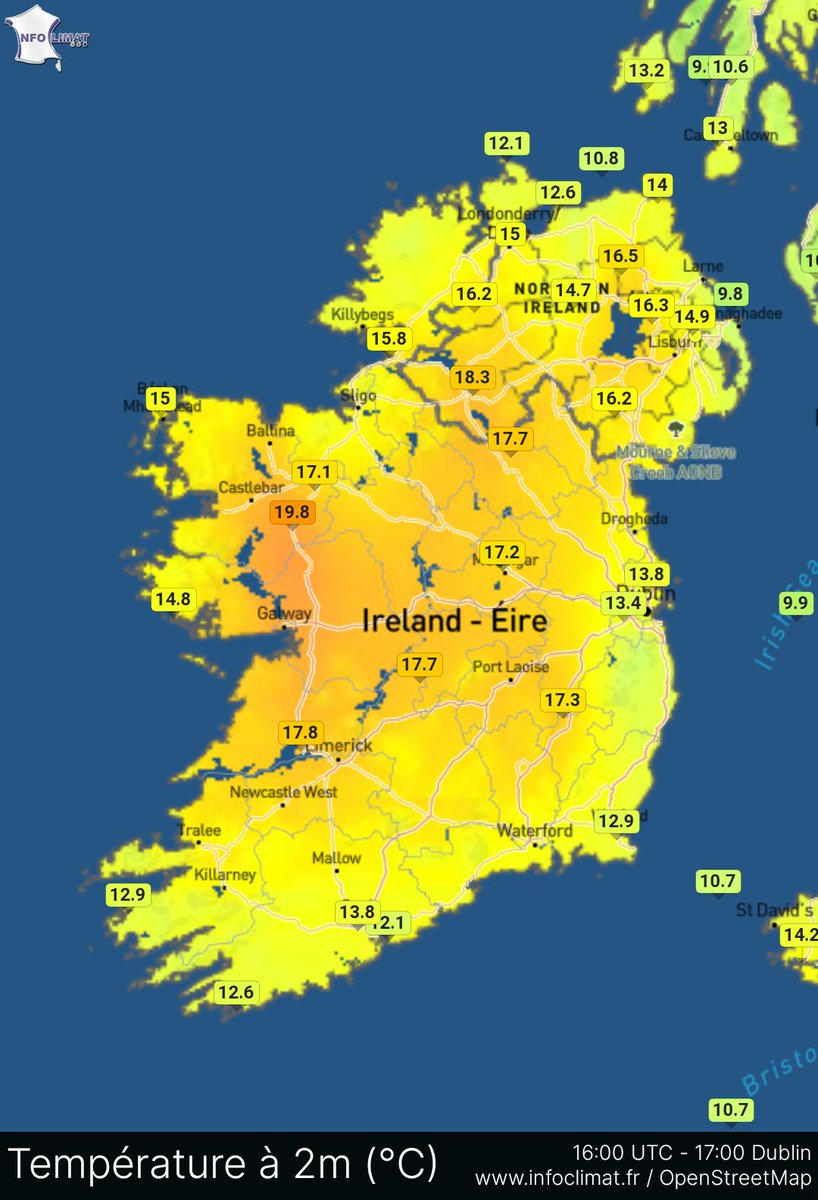 🌡️Temperatures up to 20C in the west this afternoon and evening making it the warmest day of 2024 so far. donegalweatherchannel.ie/national-forec… #ireland #weather #meteorology #warm #temperature