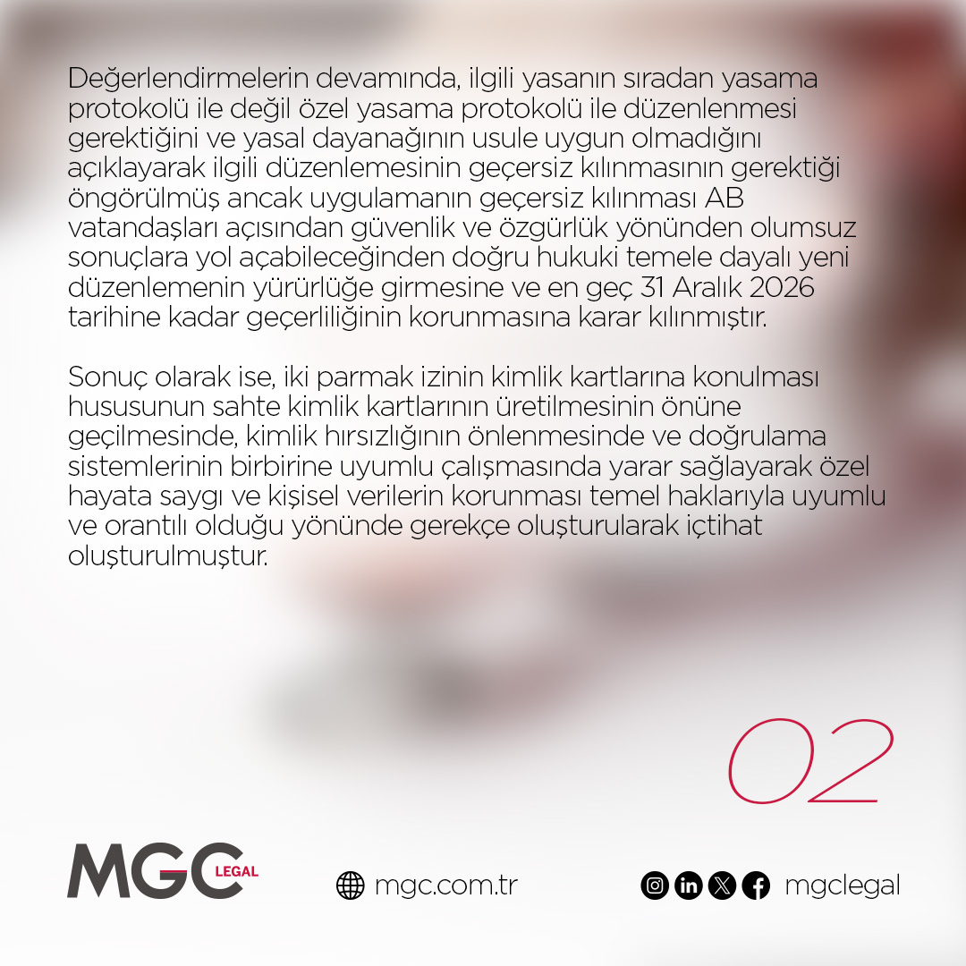 Avrupa Birliği Adalet Divanı’nda Kimlik Kartlarında İki Parmak İzinin Zorunluluğuna İlişkin Karar Alındı.