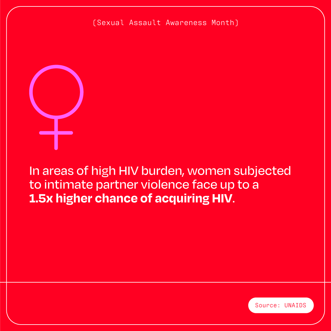 In order to fight AIDS, we must also work to fight domestic and sexual violence. Join us. #SexualAssaultAwarenessMonth