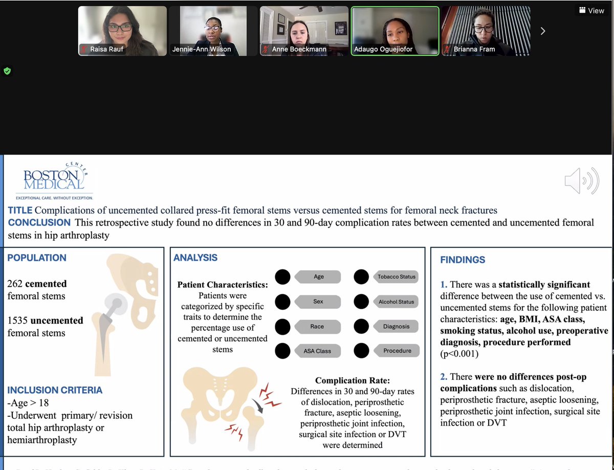 Loved having the chance to share research and learn about the incredible projects my medical student peers are spearheading. Thank you to @MSOSOrtho for giving the opportunity for students to share their work and my co-authors for supporting throughout the project! #MSOS2024