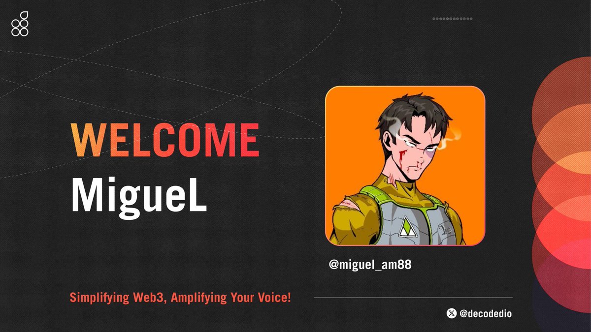 Welcome @miguel_am88 Top content creator, hardcore OG builder in the space. Founder of @am_n3twork ! Let's build together!