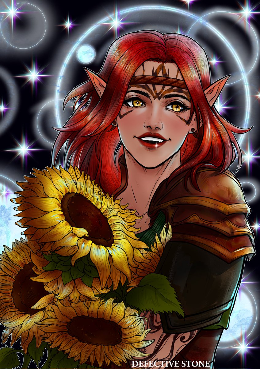 defective_stone's tweet photo. Art for winner in art ruffle @SeyranaAlex ✨ I'm in love with your cutie OC, my pleasure to draw her 🌻 https://t.co/7BzC2Ig8mo