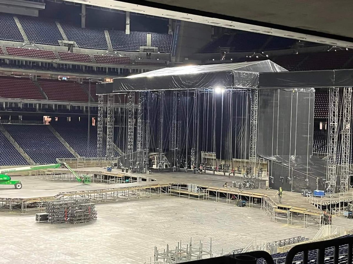 Rolling Stones Stage building up today at NRG Stadium, Houston Texas. First show of Hackney Diamonds Tour on 4/28/24 #RollingStones #Houston #HackneyDiamonds