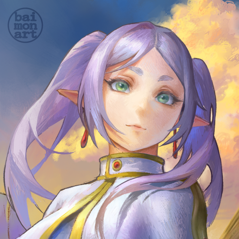フリーレン 「Frieren's hard to paint 」|baimon @ Octopath Traveler IIのイラスト