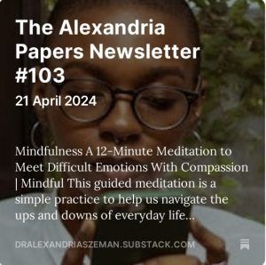 Mindfulness — strongly encouraged by my therapist — is helping give me moments of respite from the grief over my cat’s brain tumor. But then that grief-train runs me down again. The Alexandria Papers Newsletter #103 | @DrAlexandriaS buff.ly/3JrHsow #Migraine #Books