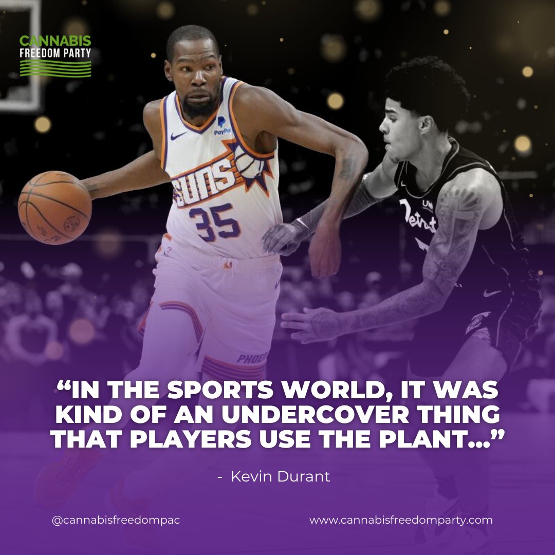Kevin Durant speaks out about athlete cannabis use. We need more open conversation and research. Join the CFP and advocate for fair cannabis policies that benefit athletes &amp; everyone! 

📢 Donate to push for fair policies, or volunteer to spread the word. goodchange.app/donate/cannabi…
