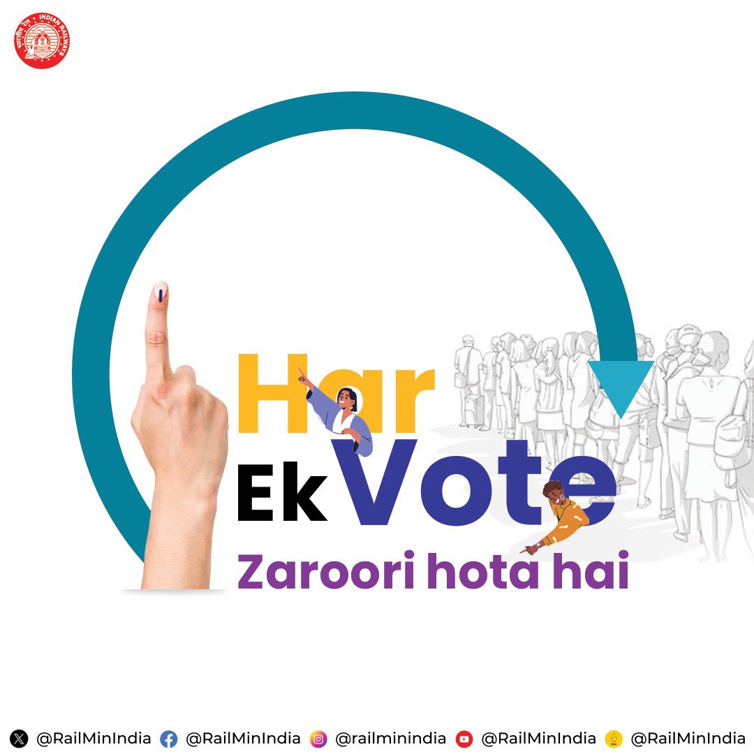Exercise your right to vote and have your voice heard, because Har Ek Vote Zaroori Hota Hai. 🗳️ #ChunavKaParv #DeshKaGarv #Elections2024