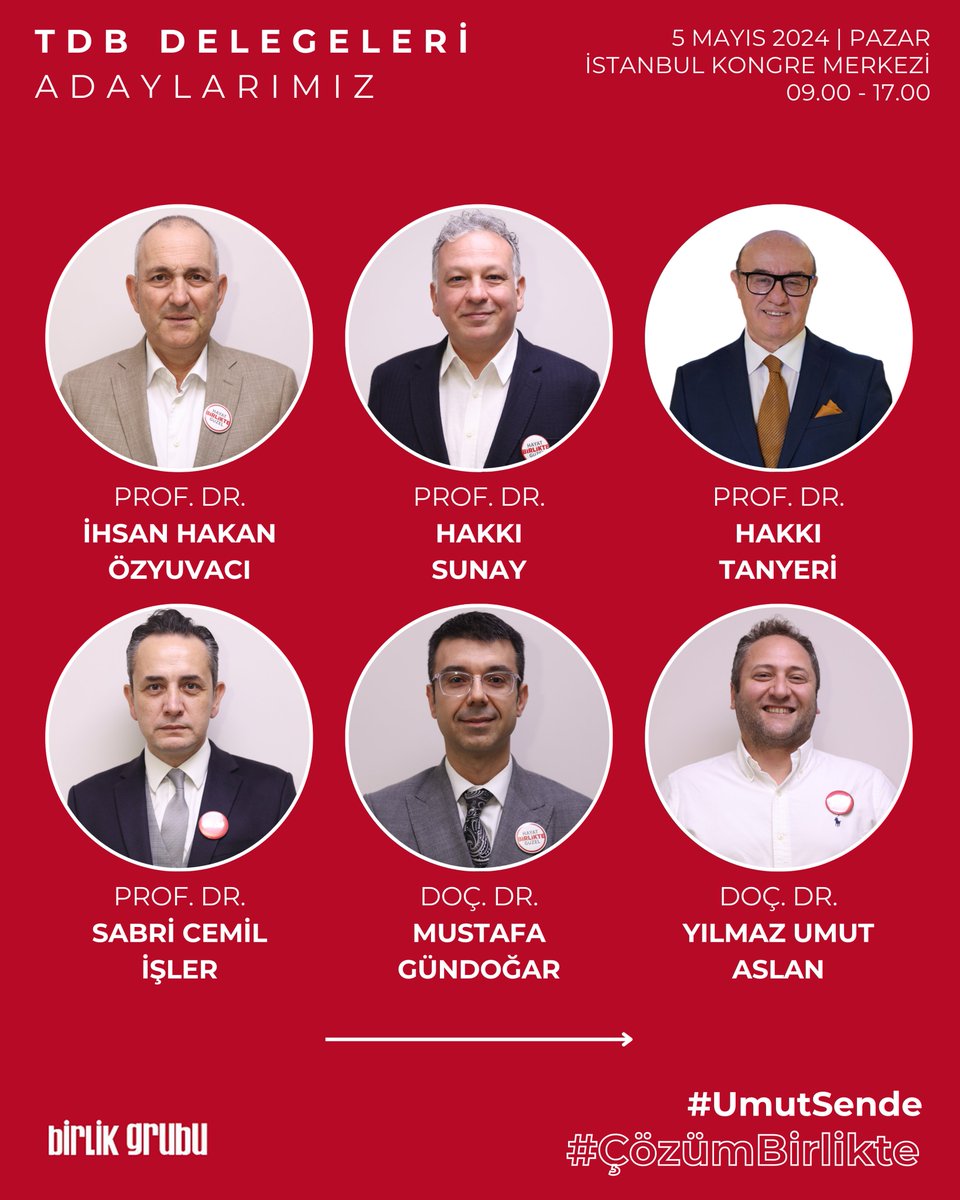 BirlikGrubu's tweet photo. 🗳️Her geçen gün ağırlaşan sorunlarımızın çözümü için 5 Mayıs’ta yapılacak seçimlerde adayız.
👉🏻İşte TDB Delegeleri adaylarımız…
#UmutSende #ÇözümBirlikte #BirlikGrubu #SedatKüçükay #İDO #İstanbulDişhekimleriOdası #Seçim #Dişhekimi #Dişhekimliği https://t.co/MD4jF0aBn7