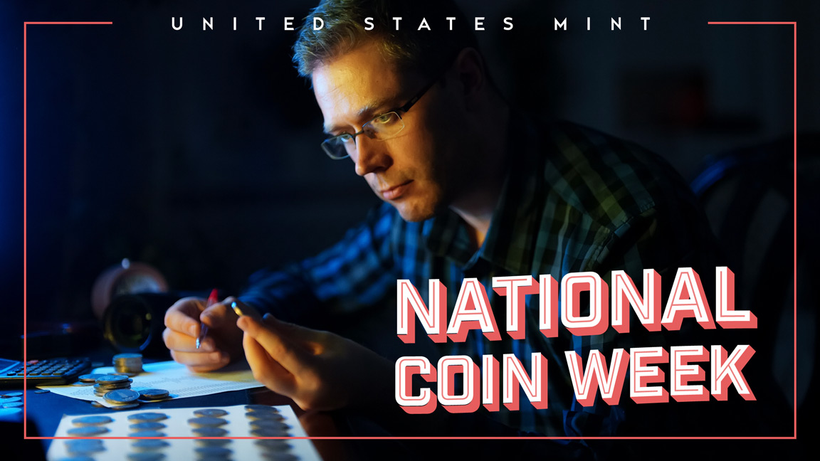 usmint's tweet image. 🎉 It's #NationalCoinWeek! Join us each day as we explore the evolution of coin collecting &amp;amp; its rich cultural significance. 🪙To start off the week, we're eager to learn: Which coins in your collection reflect your unique values and interests? 💰 #ShowMeTheMoney #CoinCollecting