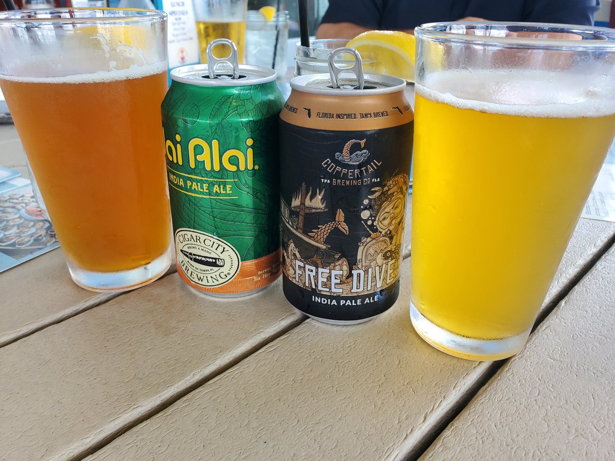 Enjoying Jai Alai IPA by Cigar Cury Brewing and Free Dive IPA by CopperTail Brewing! Cheers Peeps 🍻 @ephoustonbill @Senor_Greezy @BPlohocky @D_V_T_ @badhopper @BPlohocky @RealBMaxwell #beer #sundayvibes