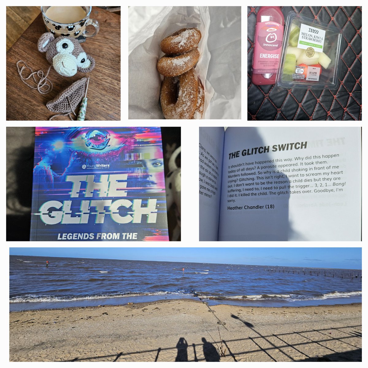 Lovely walk down the beach & come home to Heather's work being published, a bit of healthy eating now for a coffee and a bit of crochet #selfcareday2