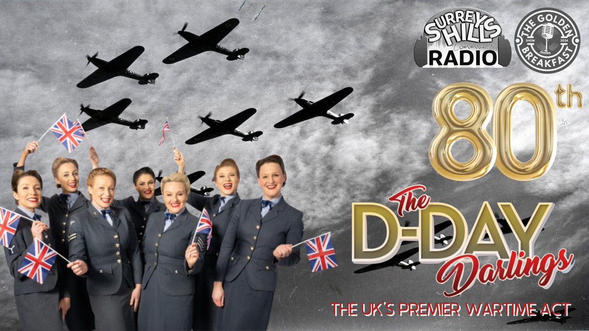 MONDAY 22 APRIL 2024 | 9.00am Join Chris on The Golden Breakfast Show as he talks to Kate & Emily from BGT Finalists The D-Day Darlings. Listen via the website surreyhillsradio.co.uk or ask your smart speaker to play Surrey Hills Community Radio
