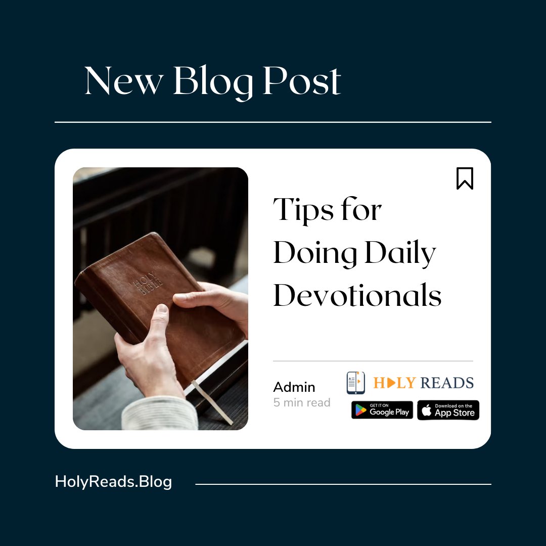 New Blog Post: Tips for Doing Daily Devotionals.

Read Here: holyreads.blog/?p=2576

#HolyReads #Bible #Summary #Summaries #Christiansummary #ChristianAuthor #Christianauthours #ChristianBook #Book #Author #Summary #Church #Bible #Christianwriter #Christianwriters #Writer