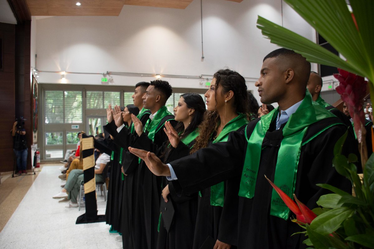 📷#FotogaleríaUNAL | ¡Cosechando sueños! 🔝💚 En la ceremonia de graduación de la Facultad de Ciencias Agropecuarias, los graduados celebraron el cierre de su proceso académico en pregrado y posgrado, tanto en maestrías, como en el Doctorado en Ciencias Agrarias. 💡💡🏅