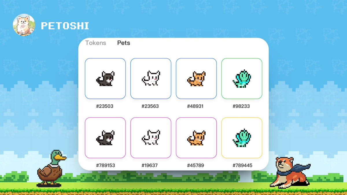 👩‍🌾 Step into the #Petoshi Farm! 🚜🌾 🐾 Assign your virtual pets to produce $GIFT tokens. Manage their care to boost productivity based on their rarity, level, and health. 📈 🔓 Unlock the Farm by reaching specific levels or completing tasks. 🍲 Feed and interact with your pets…