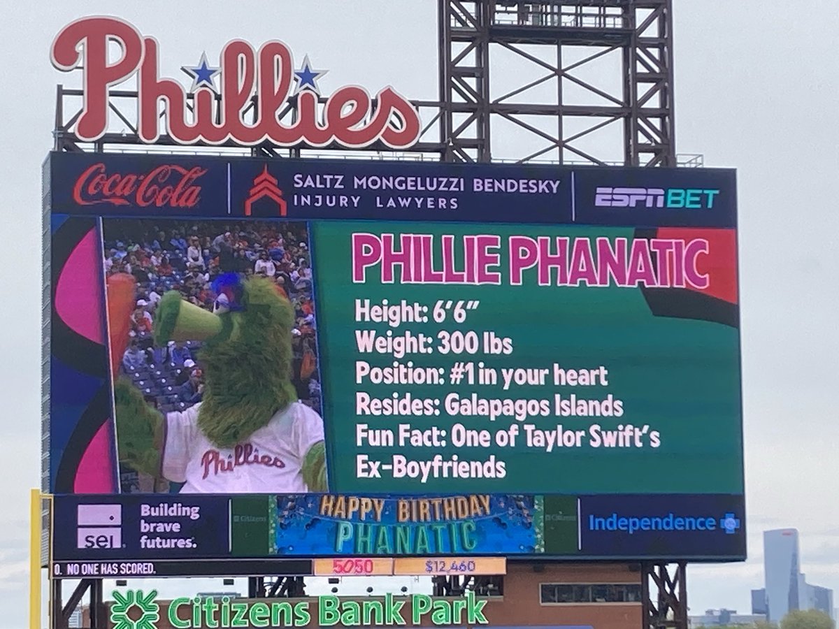 APgelston's tweet photo. Phun Phillie Phanatic Phact: He’s one of Taylor Swift’s ex - boyfriends https://t.co/ew4ALQlbnu