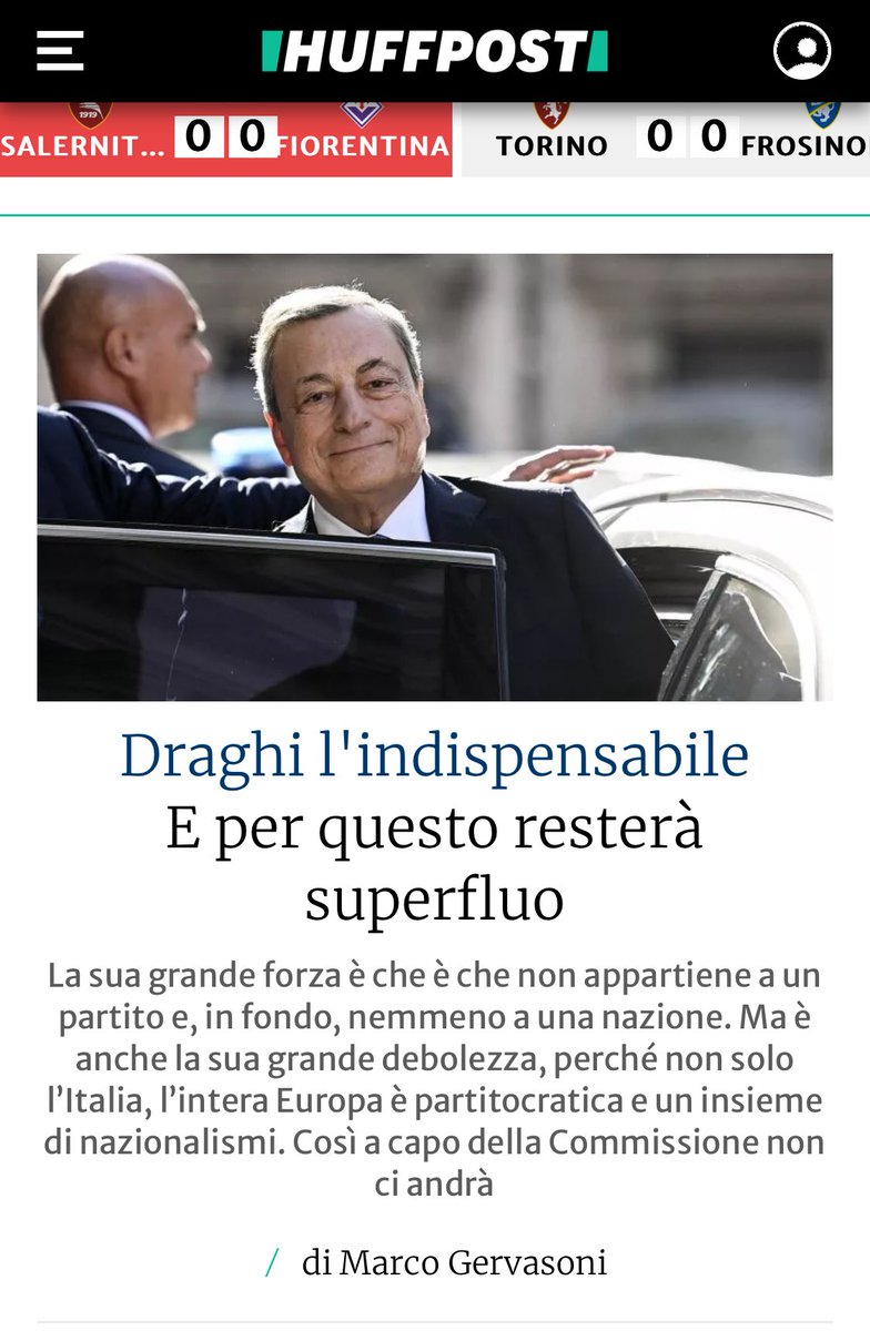 La mission impossible (ma molto impossible) di #MarioDraghi . ⁦@HuffPostItalia⁩