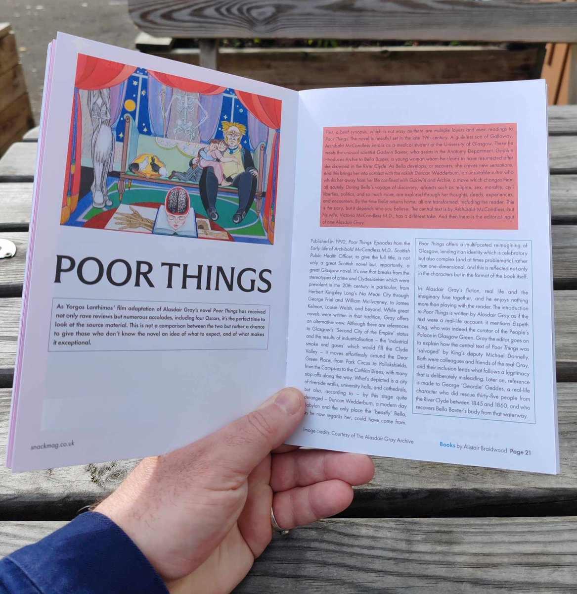 📚💕 The latest @SNACKmag is out in the real world, which is how I like to read it, & you'll find my interview with Martin Stewart about his novel 'Double Proof' & reviews of @LesleyMcDowell1 'Clairmont' & Alasdair Gray's 'Poor Things'. With news, reviews, interviews, & more.👇