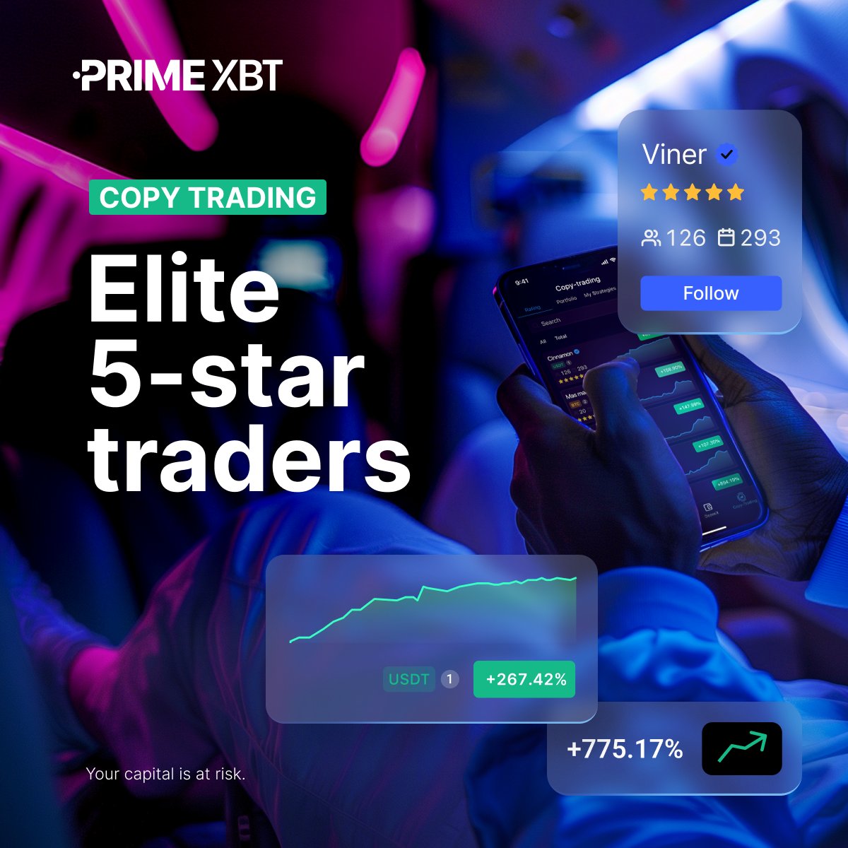 🌟 Spotlight on our elite 5-star rated traders, recognised for their strategy and reliability. ➡️ Explore top traders: eng.primexbt.com/3Uz6EQC #PrimeXBT #CopyTrading