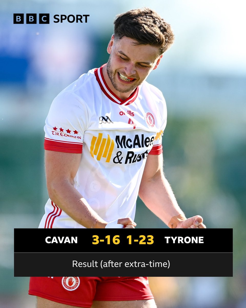 An absolute thriller at Breffni Park!

The Red Hands edge it by a single point after extra-time.

Reaction live on BBC Two NI, iPlayer and the BBC Sport website and app 📺📲💻

#BBCGAA