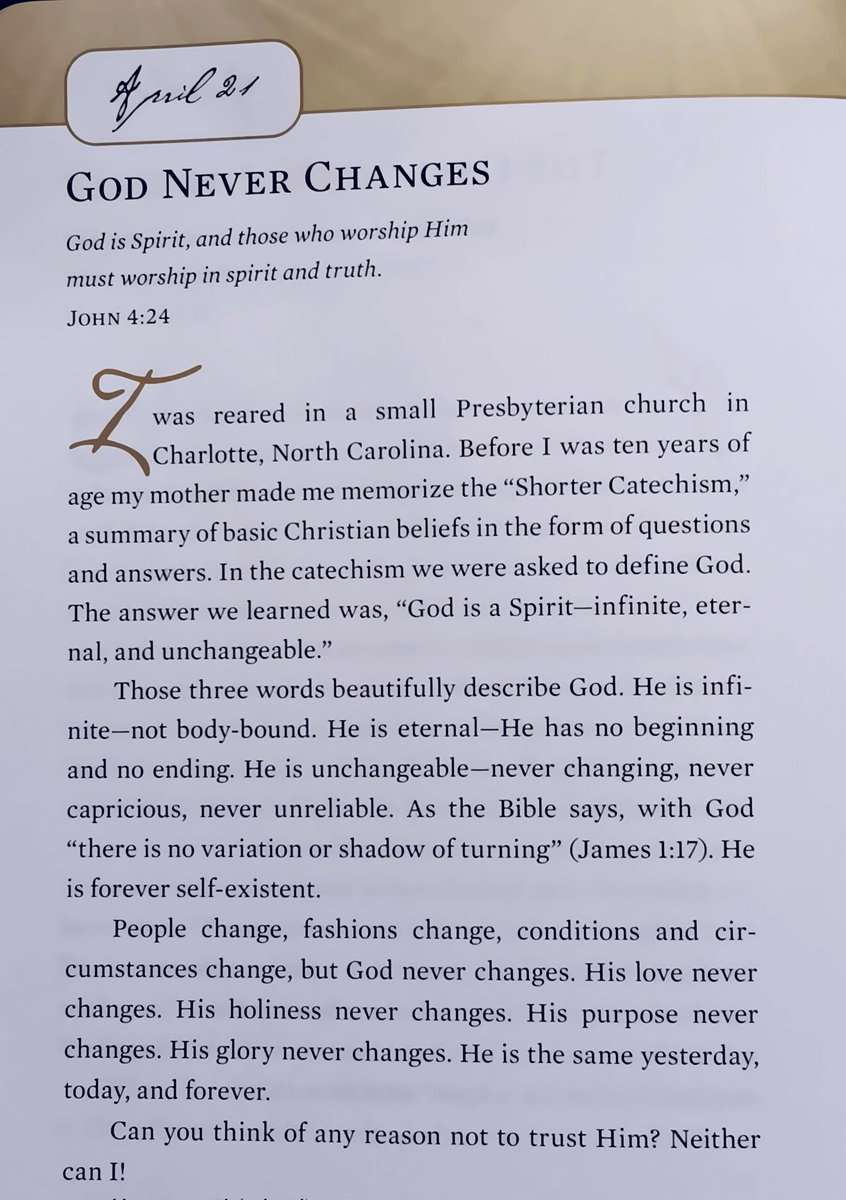 God never changes:
His purposes do not change.
His character does not change.
His truth does not change. 

And because God never changes, we can base everything in our lives upon what He says, who He is, and what He promises to do. Hallelujah! 
#sundayworship #hopeforeachday