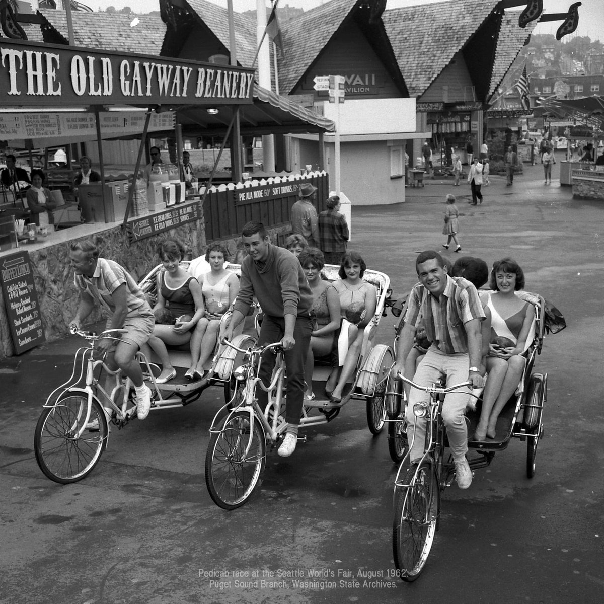 The Seattle World’s Fair, also known as the Century 21 Exposition, opened on this day in 1962. Designed to give spectators a view of the future, it also left Seattle with an impressive legacy, including Space Needles, Monorails, and pedicabs races!