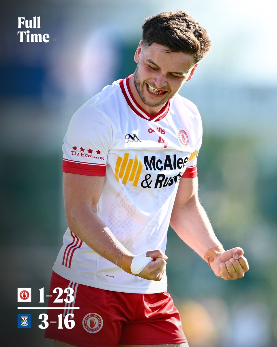 Ulster Senior Football Championship QF - Full Time AET 

Tír Eoghain 1-23 (26) 
An Cabhán 3-16 (25) 

We're into the semi-finals after a hard fought win 💪🏻

#Ulster2024 #ExperienceTheUnforgettable