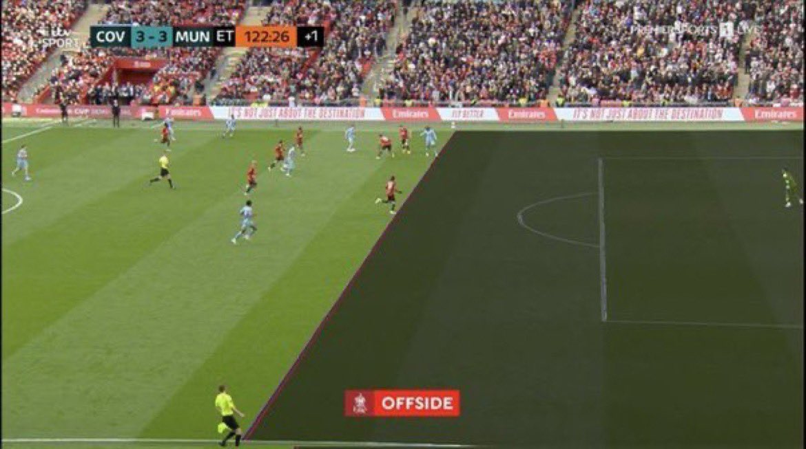 This is not what football is about. VAR ruined one of the greatest FA Cup moments ever. A toenail offside. Give me a break. Coventry should be in the final. Utterly pathetic.