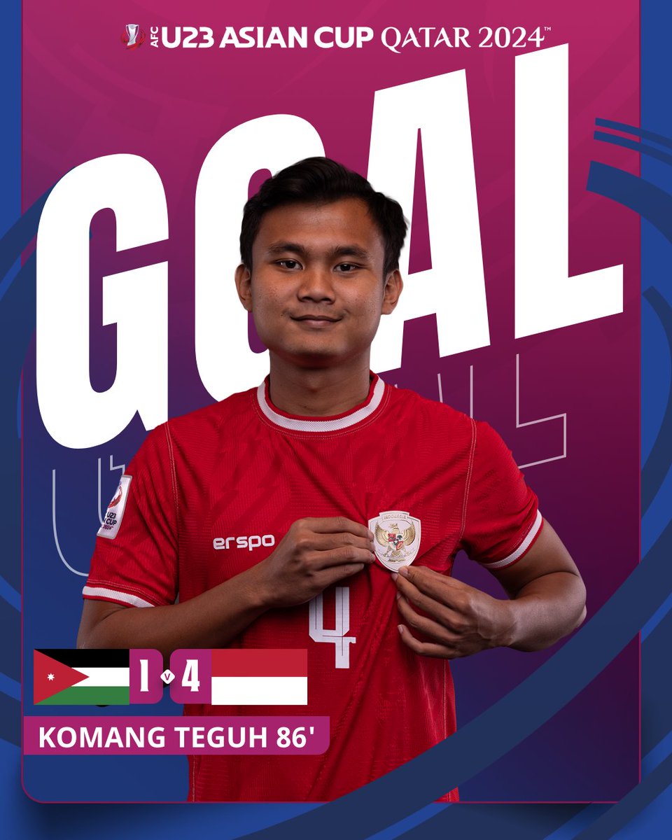 afcasiancup's tweet photo. ⚽ GOAL | 🇯🇴 Jordan 1️⃣-4️⃣ Indonesia 🇮🇩

Komang Teguh adds another one. Indonesia are on cloud nine!

📺 Watch Live https://t.co/pJcxzDRqjU

#AFCU23 | #JORvIDN https://t.co/3ixmj3Y6Ak