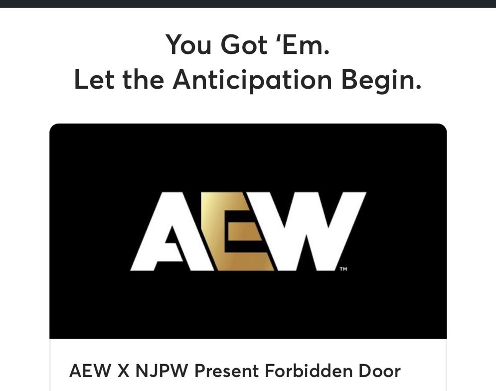 Wow! Just learned that my son and 2 grandkids are going to #AEWForbiddenDoor! I can’t wait to track this show. They want 20k. Let’s make this happen!