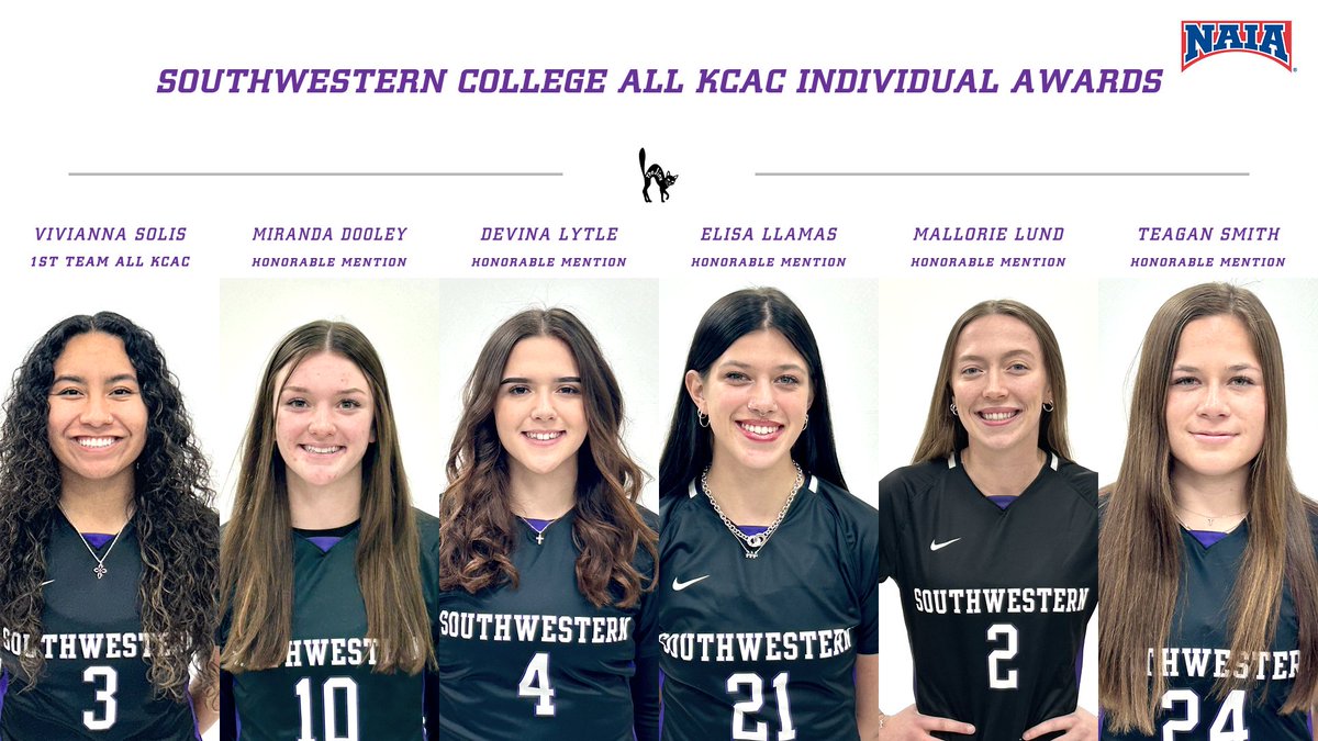 Southwestern College Women's Flag Football (@scwomensflag) on Twitter photo Although we came up short in the KCAC championships, we returned home with some accolades🏈.
1st Team All KCAC WR and CB <a href="/viviannaasolis/">viv ✨</a> 🏅🏈
All KCAC Honorable Mention:
🏈QB <a href="/mirandadooley99/">miranda dooley</a>
🏈Center <a href="/devinalytle/">Devina Lytle</a>
🏈LB Elisa Llamas
🏈Safety Mallorie Lund
🏈Rusher Teagan Smith Although we came up short in the KCAC championships, we returned home with some accolades🏈.
1st Team All KCAC WR and CB <a href="/viviannaasolis/">viv ✨</a> 🏅🏈
All KCAC Honorable Mention:
🏈QB <a href="/mirandadooley99/">miranda dooley</a>
🏈Center <a href="/devinalytle/">Devina Lytle</a>
🏈LB Elisa Llamas
🏈Safety Mallorie Lund
🏈Rusher Teagan Smith