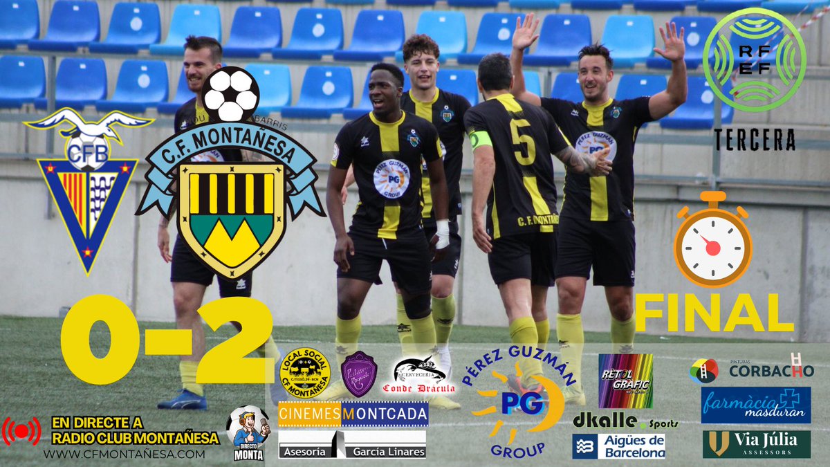 🟡⚫️ DIRECTO MONTA: FINAL!!! Guanya la Monta a Badalona amb un partidàs!!! Bona feina nois!!!
#BadalonaMonta
@cfbadalona1903
