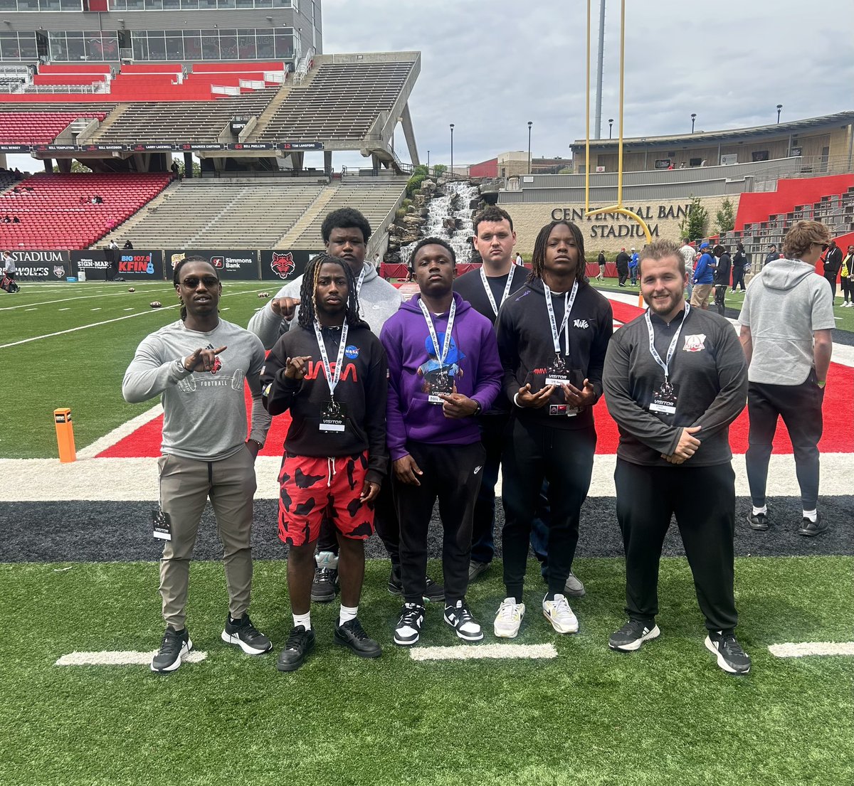 Good weekend with guys featuring @j_cross3 ! Thank you @AStateFB for having us ‼️ #WolvesUp x #JunctionU