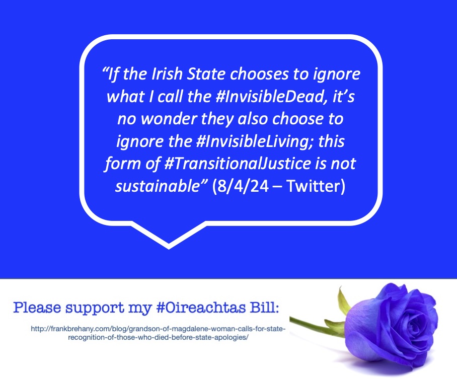 #Ireland #MotherandBabyHomes #IndustrialSchools #MagdalenLaundries #Adoption #IllegalAdoption #Discrimination #TransitionalJustice #HumanRights        

Thnx 2all who've liked/RT'd; appreciated!

Please #X'er's, canUgenerate as many #Irish RT's as possible; this is important...