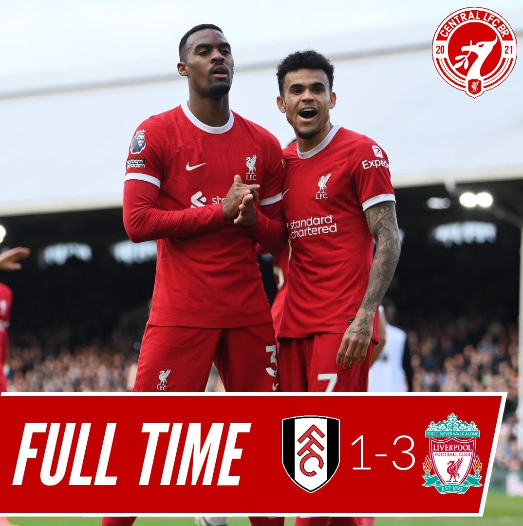 FIM DE JOGO!!! O Liverpool volta a vencer na Premier League. Fulham 1 x 3 Liverpool #LFC #FULLIV #PremierLeagueNaESPN