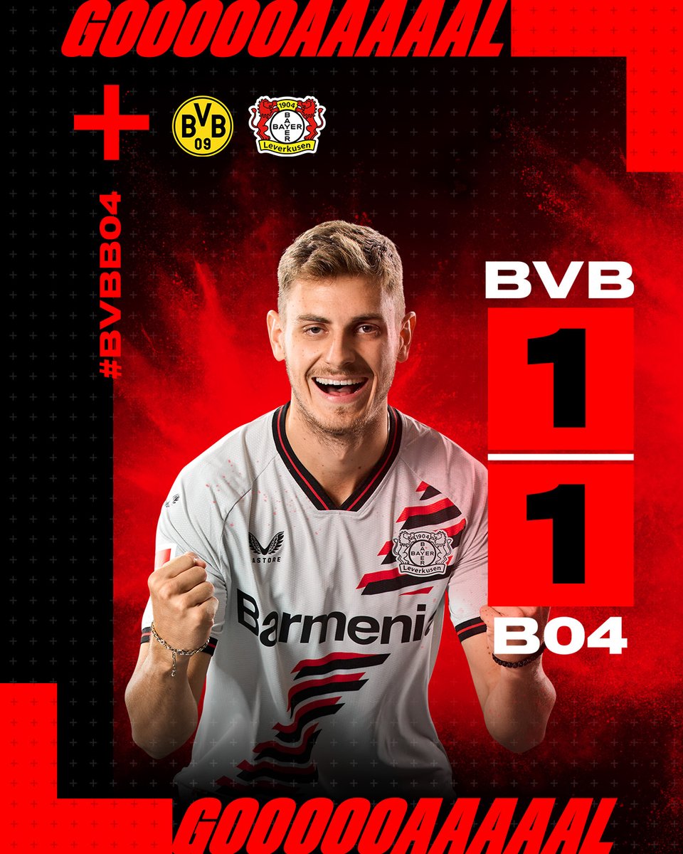 bayer04_en's tweet photo. IT'S HAPPENED AGAIN!!!!!!!!! 

90' | 1-1 | #BVBB04 | #Bayer04 https://t.co/WebMsIbXWR