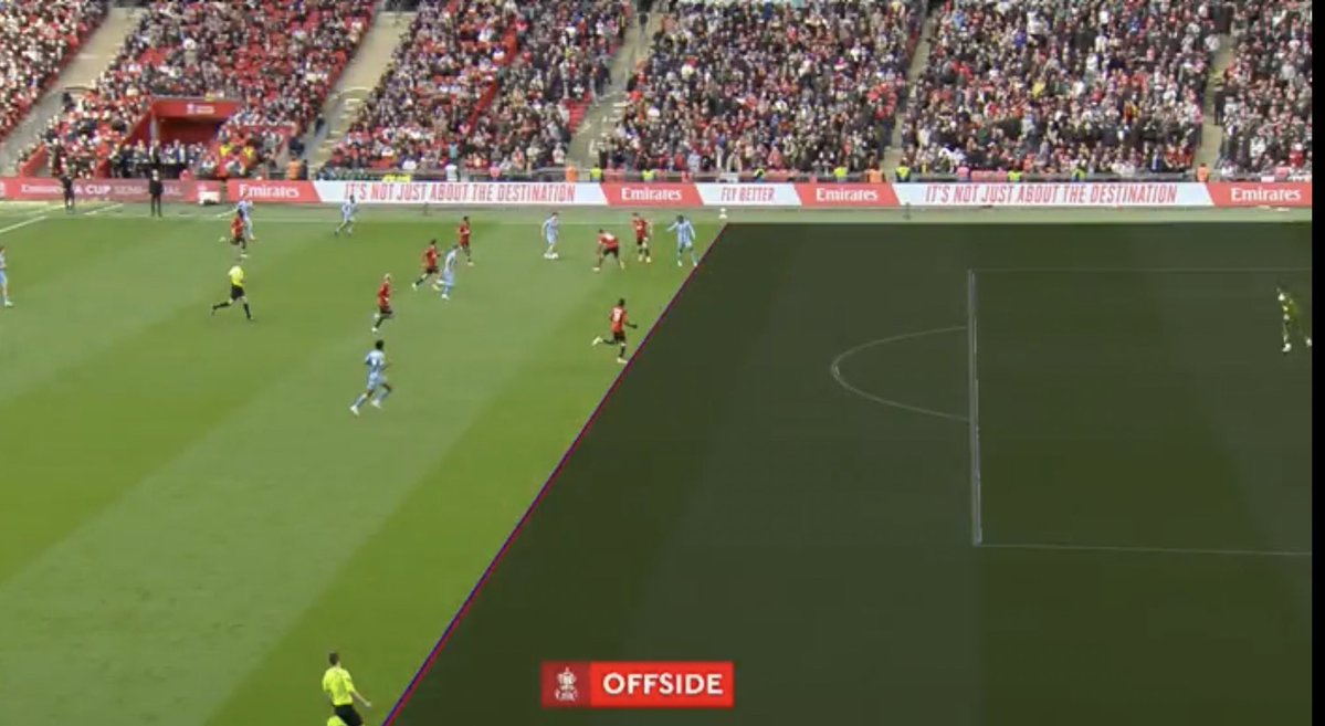 That is not offside. It just isn’t, and it’s sure as fuck not clear and obvious. At best it’s open to interpretation. So it’s basically whatever decision you want it to be. And this is where the favouritism, bias and corruption come in. This isn’t a fair game anymore.